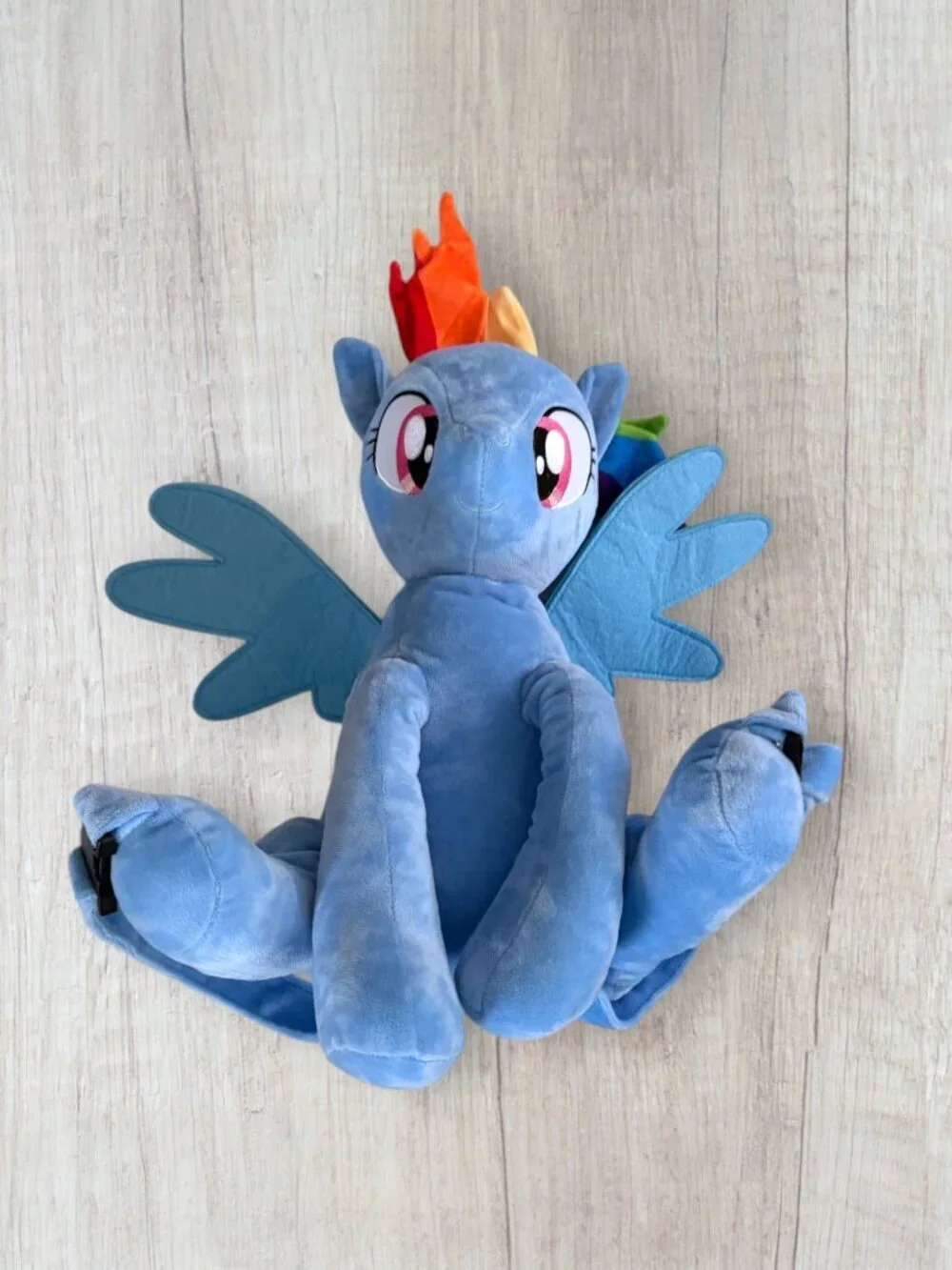 My Little Pony Rainbow Dash Plush Backpack Blue Pegasus Kids Character Bag